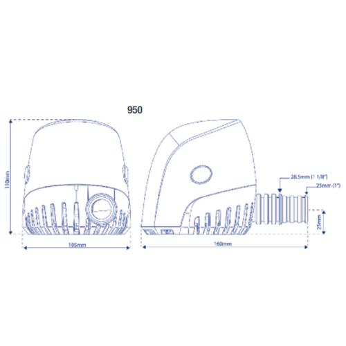 LÄNSPUMP WHALE ORCA 950GPH 12V